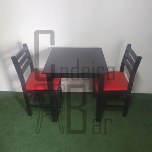 Conjunto Fixo 70X70, Mesa Diamante 4 Pés Com Cadeira Texas Estofada.