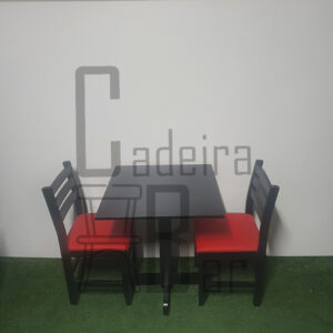 Conjunto Fixo 70x70, Mesa Diamante Pé Central Com Cadeira Texas Estofada.