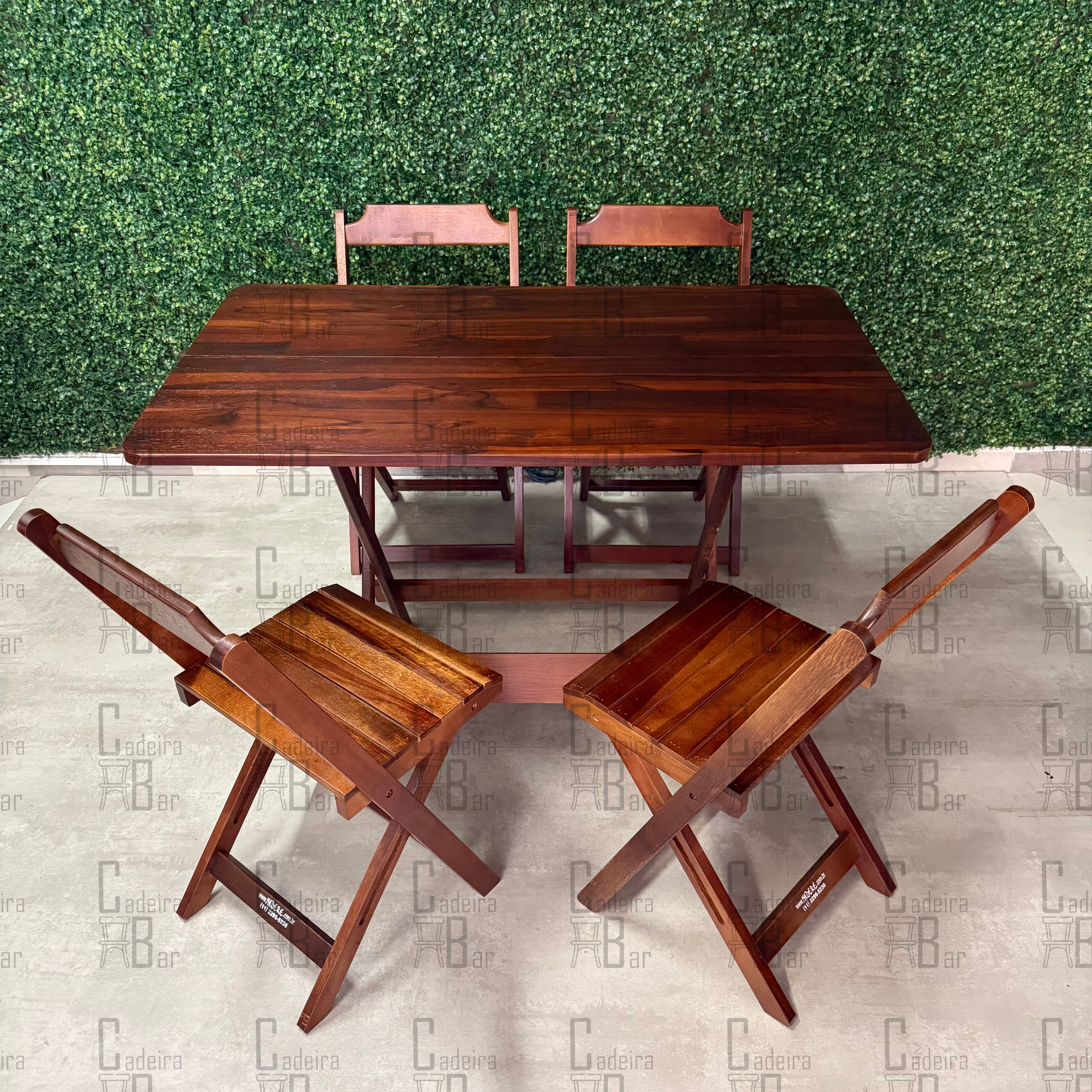 Conjunto Dobrável Teca – 1.20×70